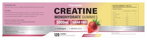Creatine Gummies Women Collagen BCAAs Sugar Free 120Ct