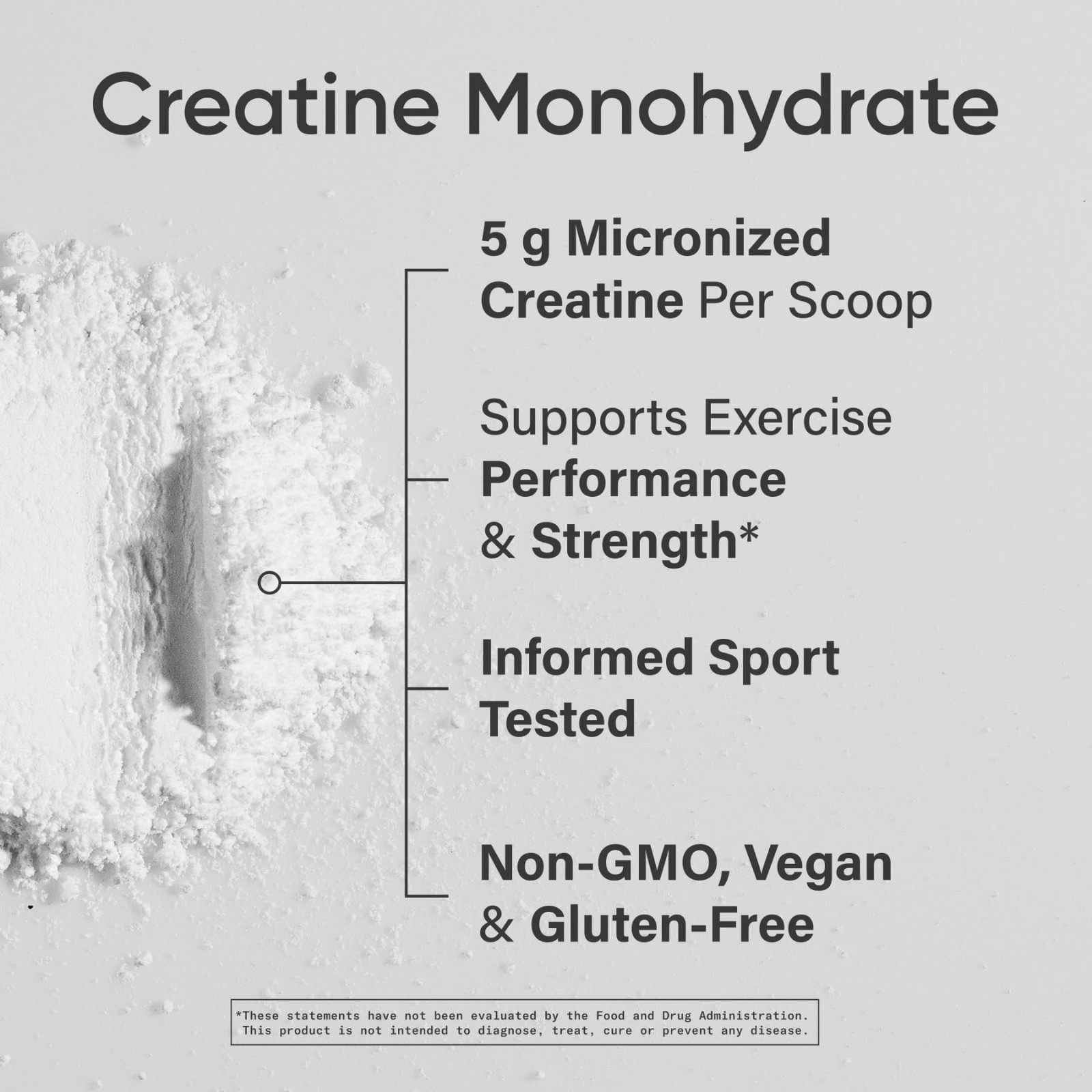 Creatine Monohydrate Powder 5g – Unflavored, 100 Servings | Micronized for Lean