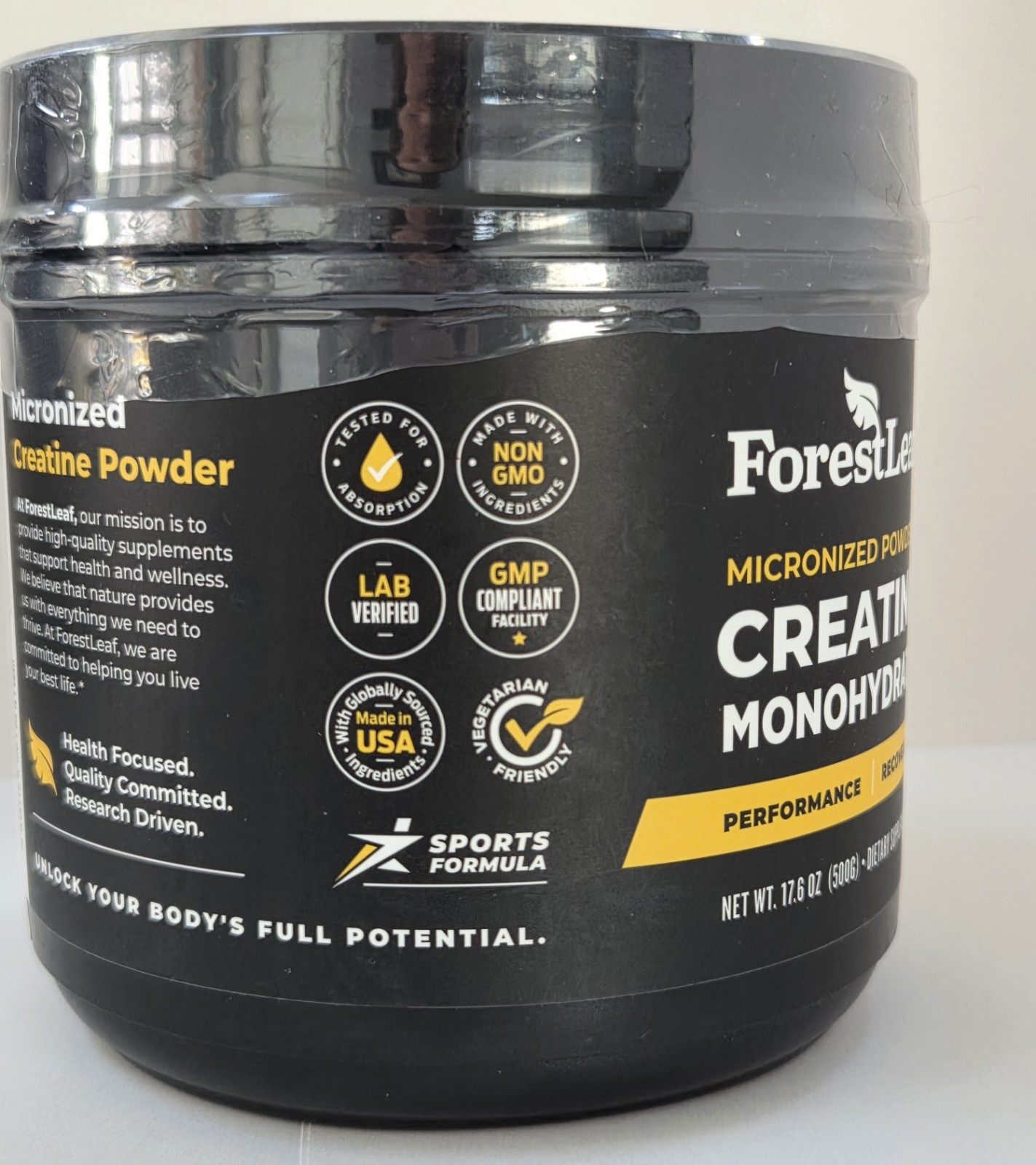 TWO PACK – ForestLeaf Creatine Monohydrate Powder 500g Micronized 100 Svgs Each
