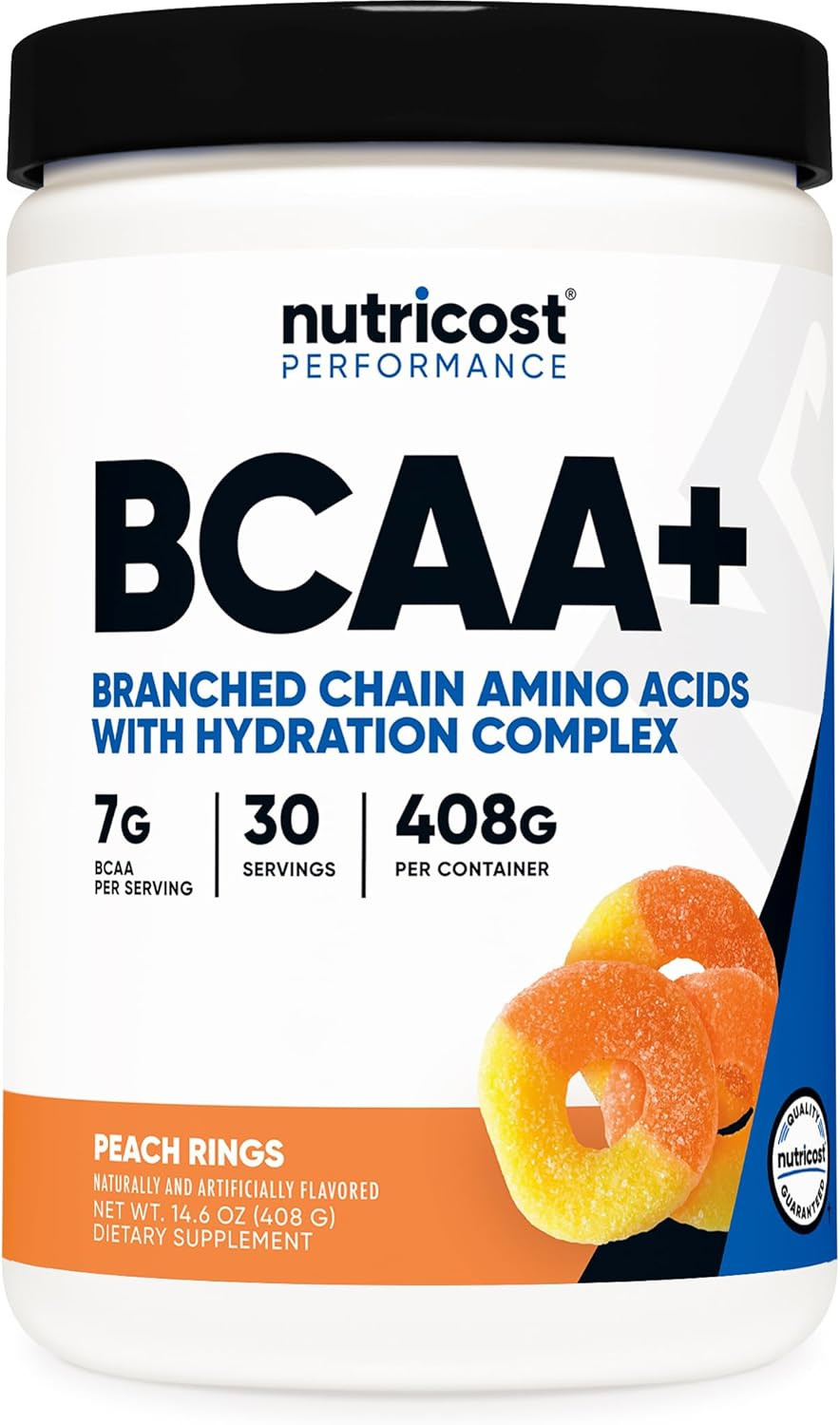 BCAA + Hydration Powder (Peach Rings) 30 Servings – Branched Chain Amino Acids w