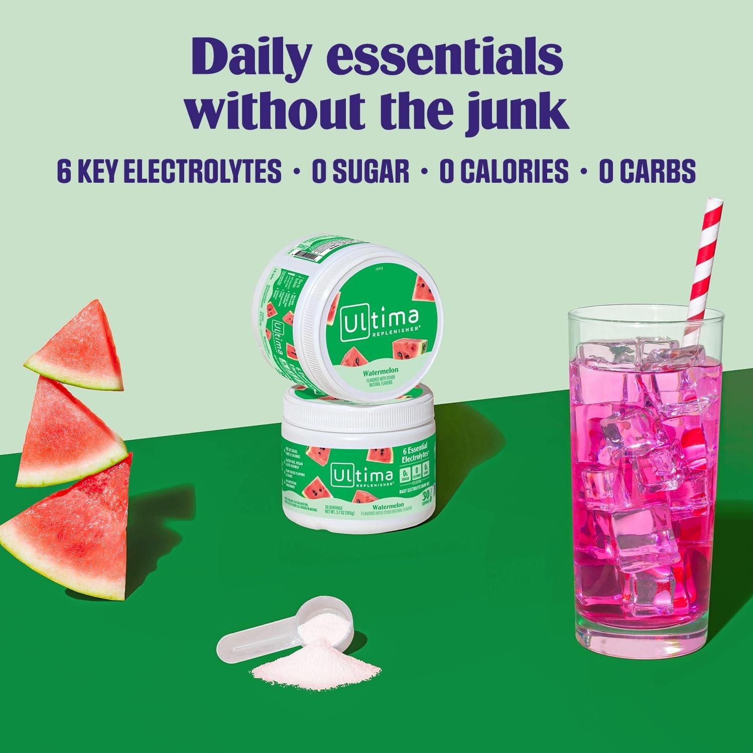 Ultima Replenisher Electrolyte Powder Drink Mix – Watermelon, 30 Servings