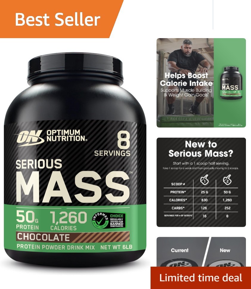 Serious Mass 6lb Chocolate Protein Powder – Optimal for Muscle Gain & Recovery