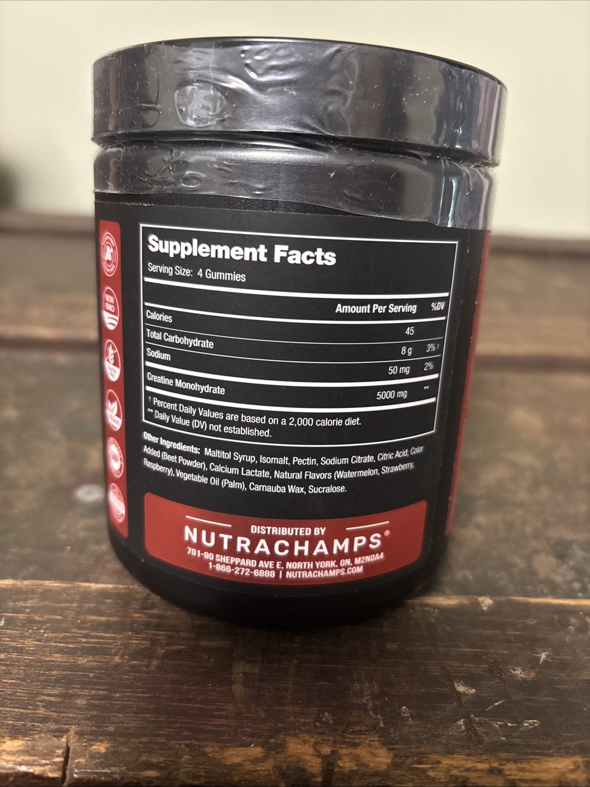 Nutra Champs Creatine Monohydrate Gummies 5000 Mg Watermelon Flavor