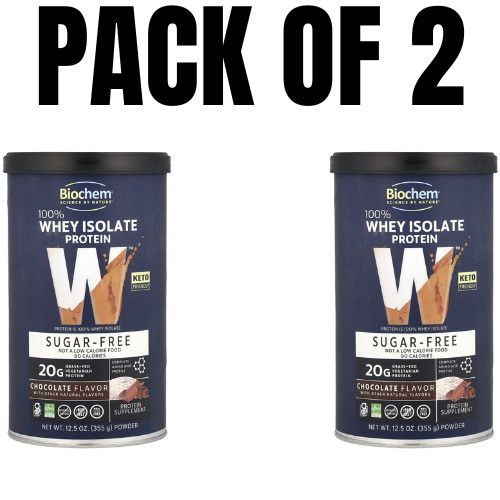 100% Whey Isolate Protein – Sugar Free, Chocolate, 12.5 oz (Pack of 2)