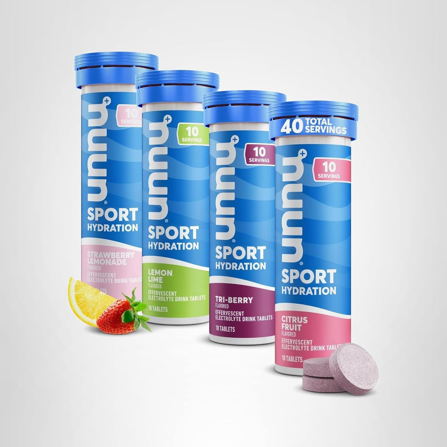 Sport Electrolyte Tablets for Proactive Hydration, Mixed Flavors, 4 Pack (40 Ser