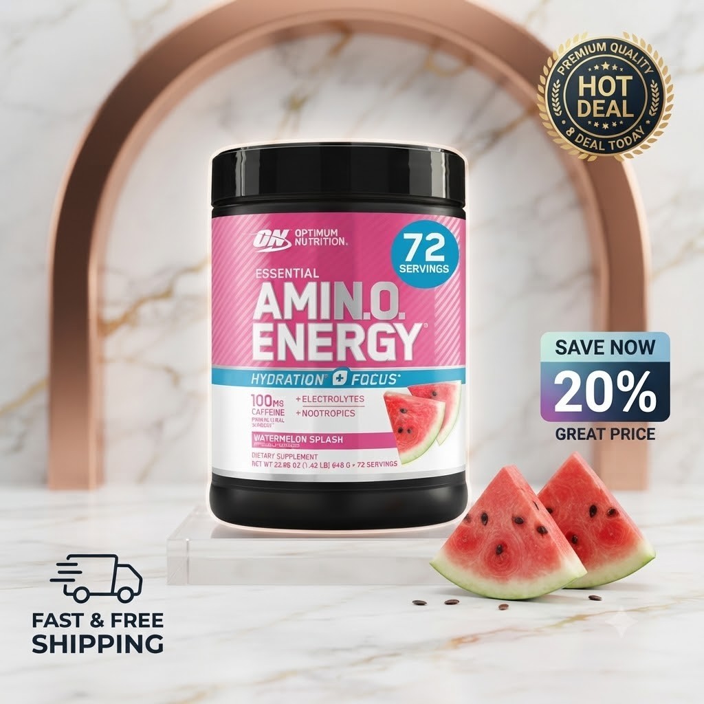 Optimum Nutrition Amino Energy Focus Pre Workout Watermelon 1.42 lbs. Free Ship