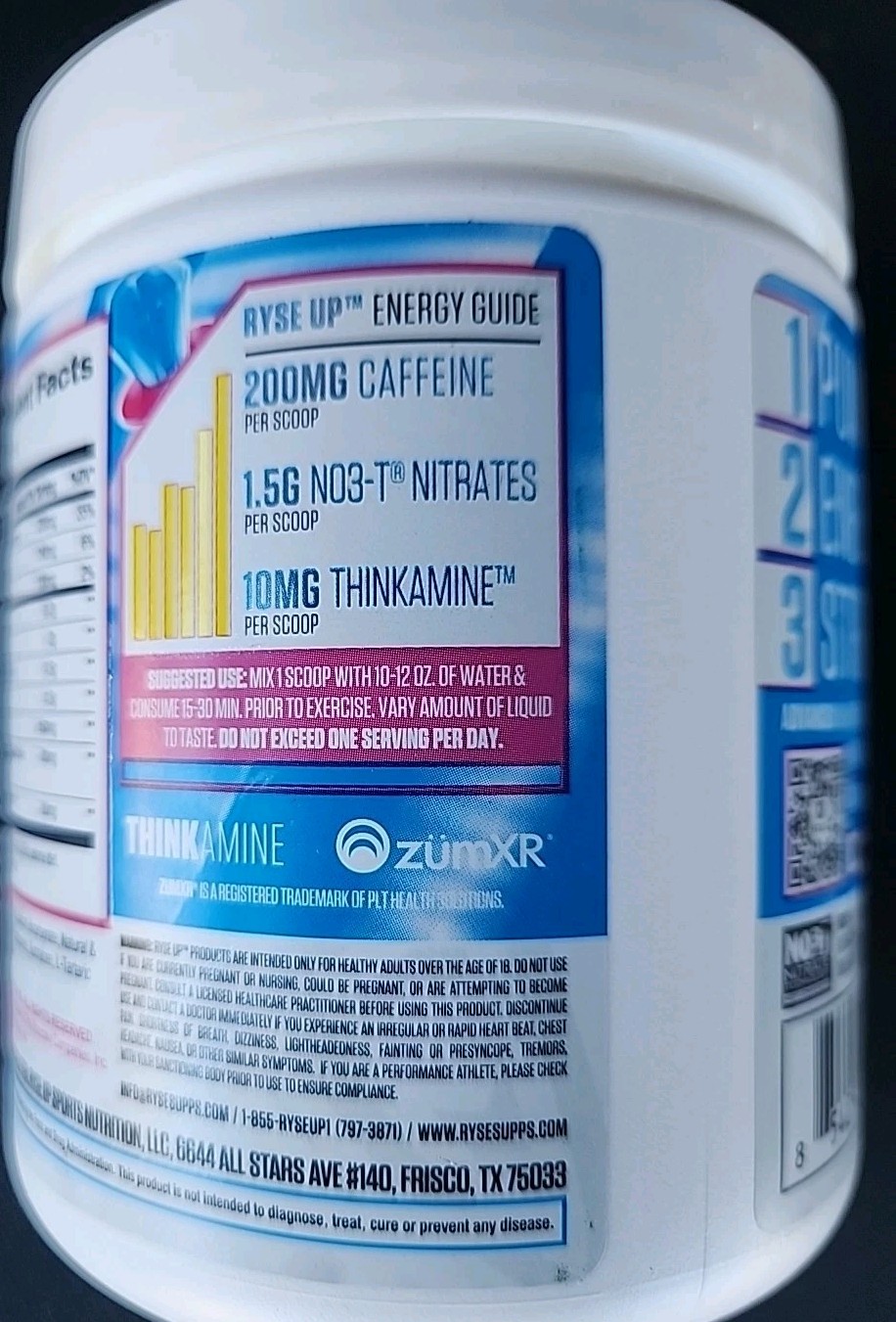 RYSE Pre Workout Powder 25 Servings Blue Raspberry Ring Pop 11.0 oz Exp 08/26