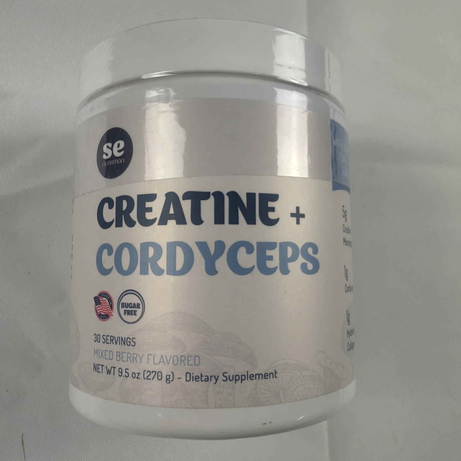 SE Nutrition Creatine Cordyceps Mixed Berry 30 Servings Exp 01 2029 New Sealed