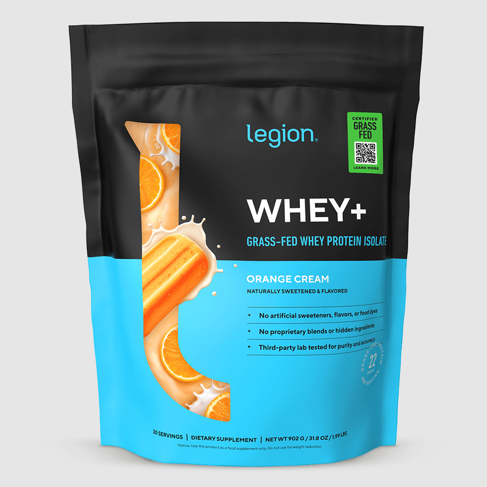 Grass Fed Whey Protein Isolate Powder Orange Cream 30 Servings High Protein