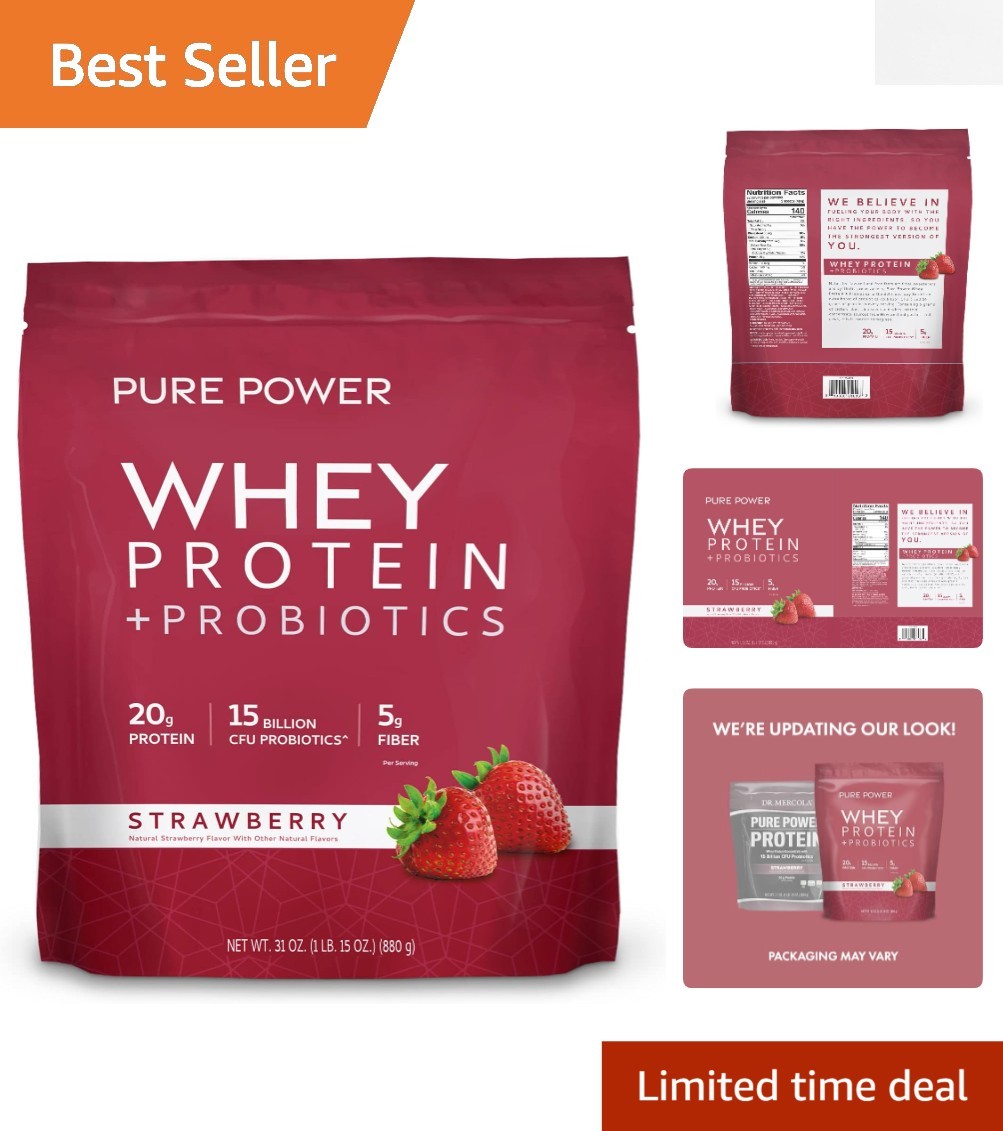 Pure Power 22 Servings Strawberry Protein in Easy Gusset Pouch – Top Quality