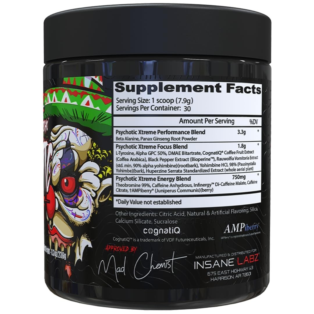 High-Stimulant Pre Workout Powder – Extreme Energy, Focus & Endurance, 30 Servin