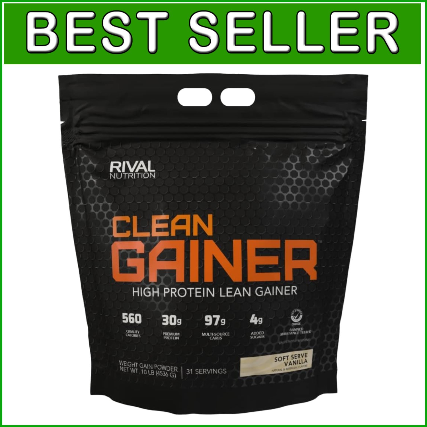 10 lbs CLEAN GAINER – Safe & Delicious Vanilla Protein for Serious Athletes