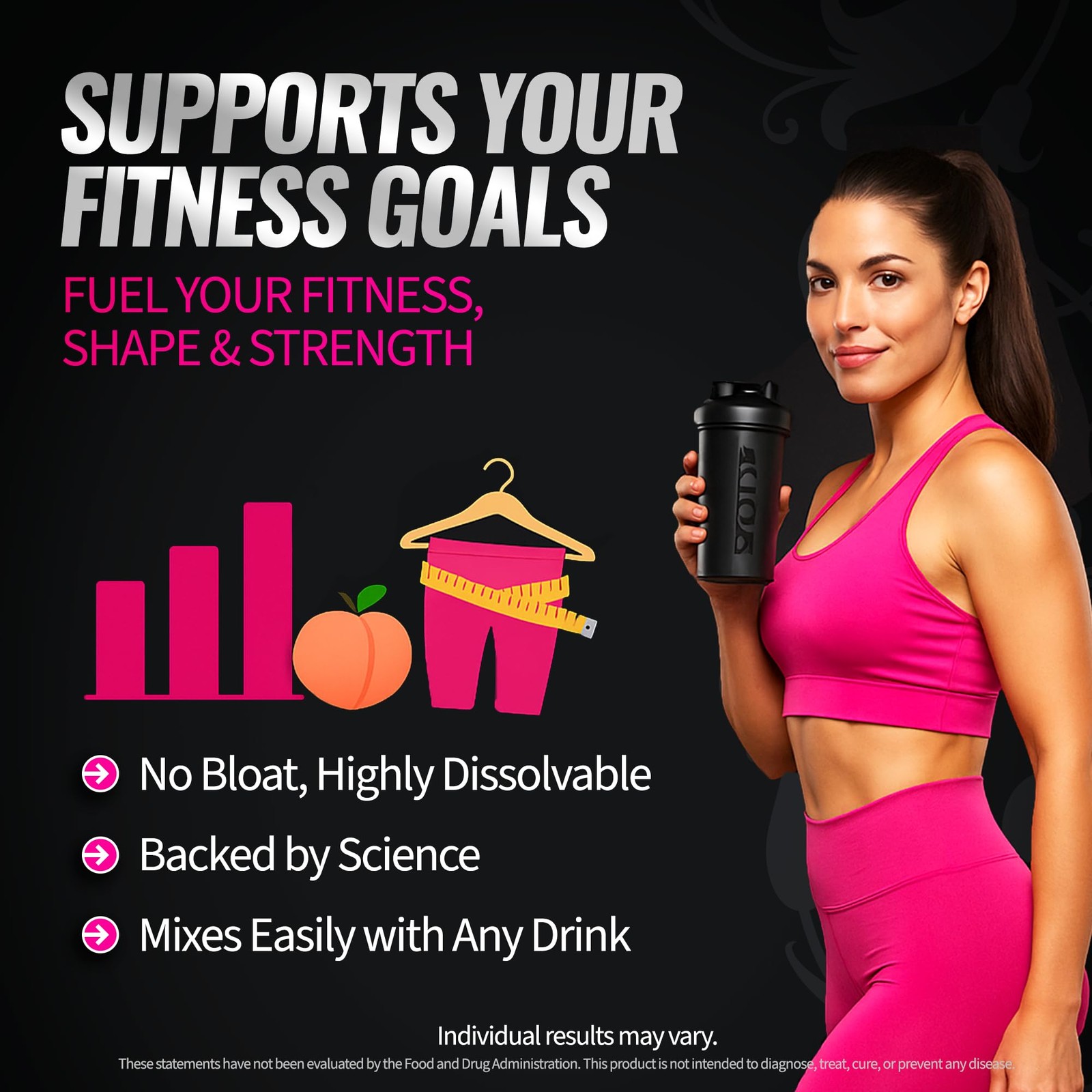 Creatine Supplement for Women – Muscle Growth, Recovery, Collagen, BCAAs – 30