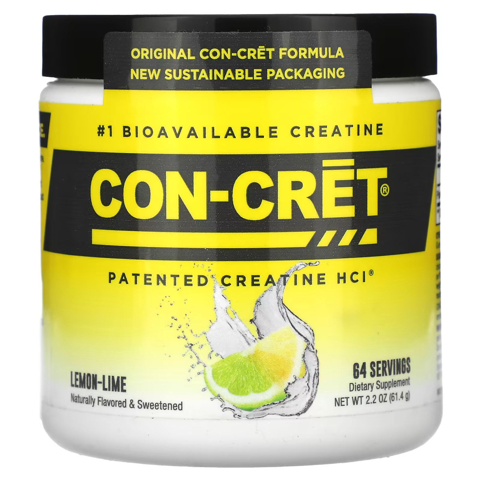 2 X Con-Cret, Patented Creatine HCl, Lemon-Lime, 62.4 g (2.2 oz)