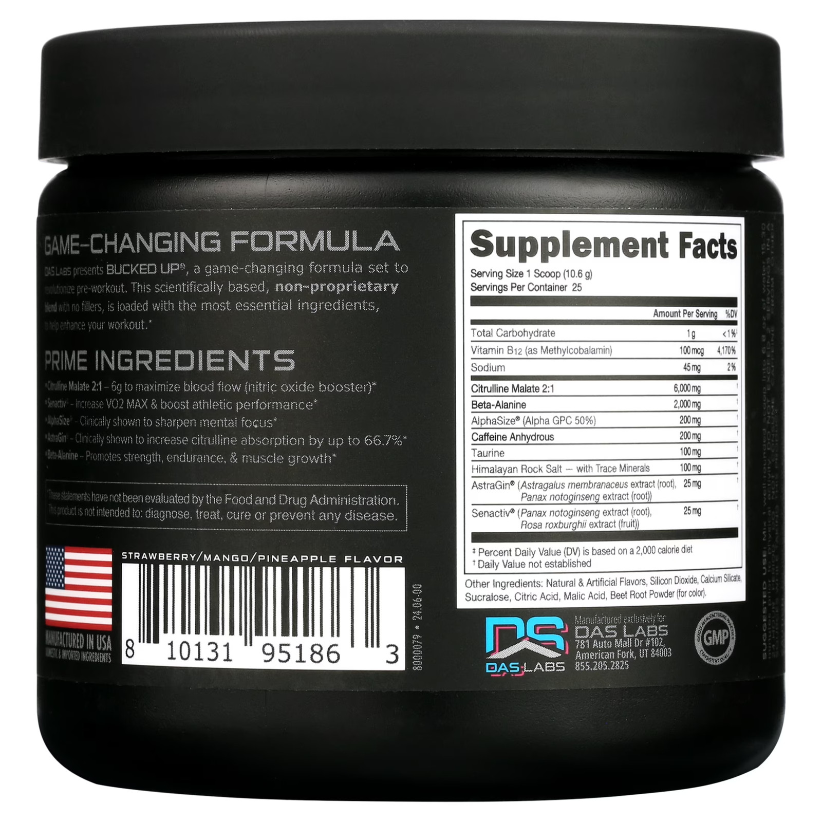 Pre-Workout Powder Supplement, Miami Vice Flavor, 9.3 Oz, 25 Servings