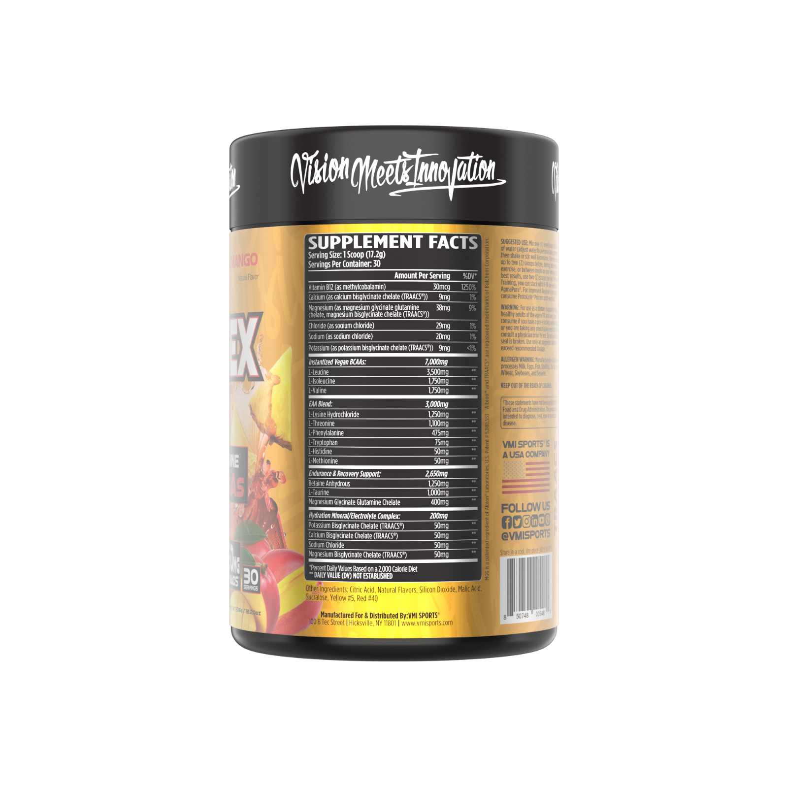 Aminogex Ultra BCAA Powder, Tropical Mango, 30 Servings