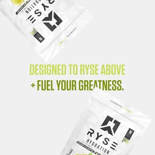 RYSE Hydration Electrolyte Powder Drink Mix Packets – Lemon Lime – Sugar-Free