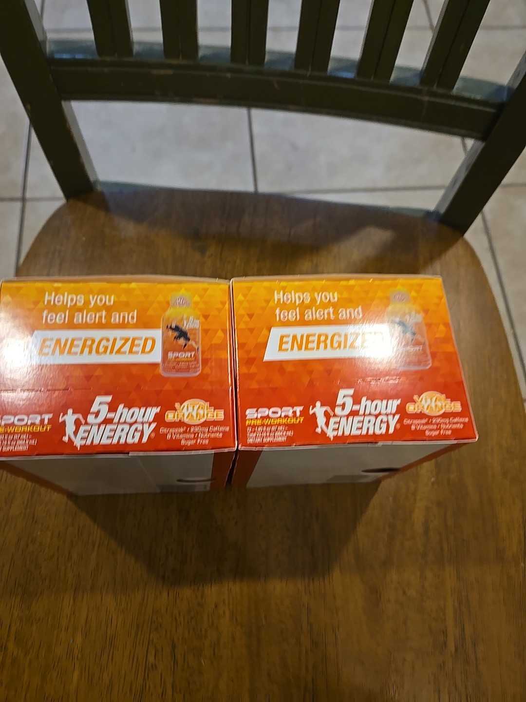 New Lot (2) x 5-Hour Energy Sport Pre-Workout Vital Orange 6-Pack Exp 10/30/2026