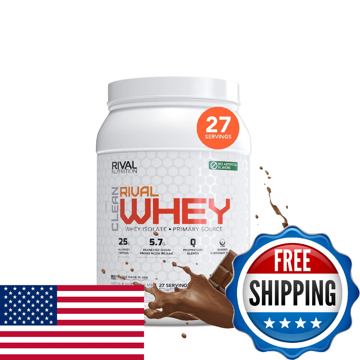Rival Nutrition Clean Rival Whey Pure Chocolate Protein Powder I Whey Isolate