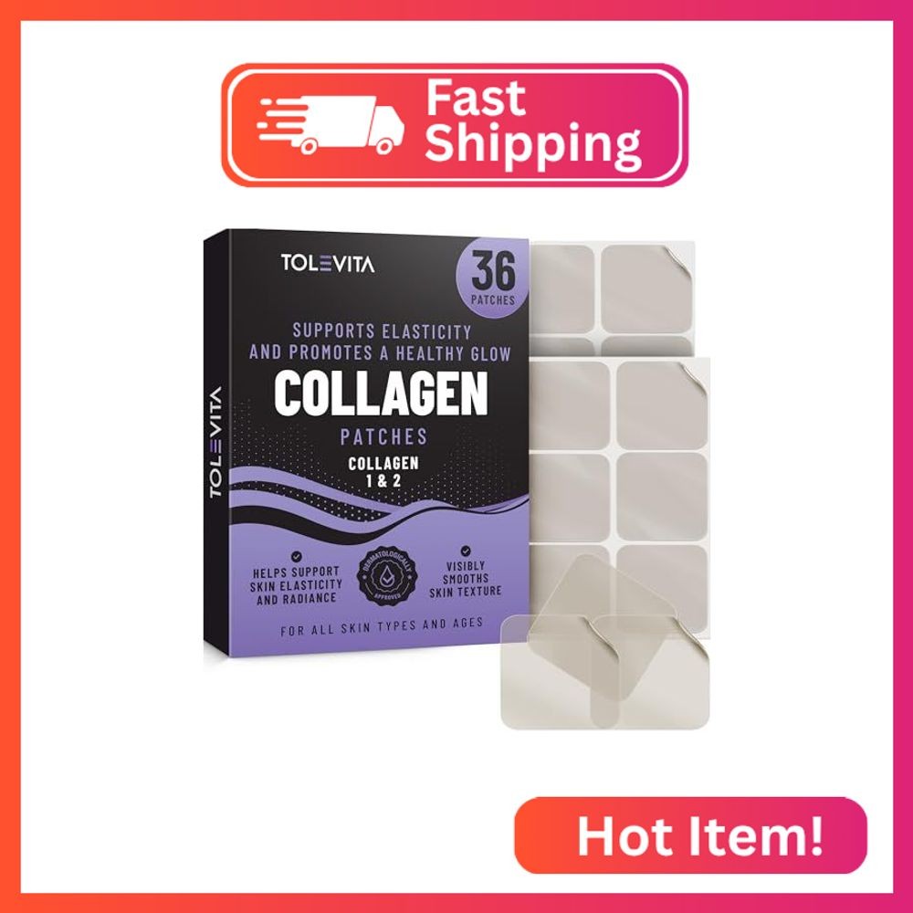 TOLEVITA Collagen Patches – 36 Pcs | with Collagen Type 1 & 2 | Supports Skin El
