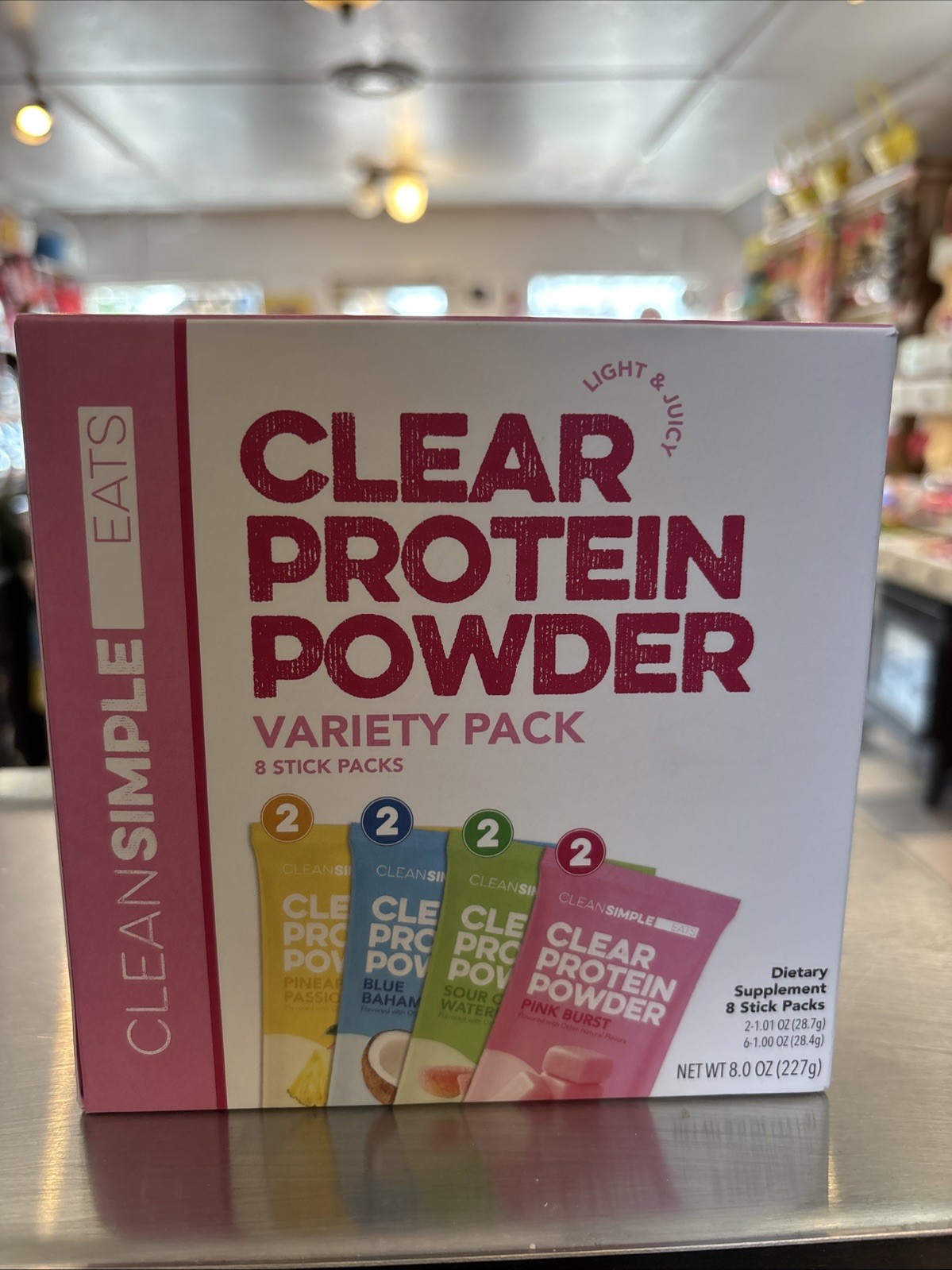 Clean Simple Eats Clear Protein Powder Variety Pack, 8 Stick Packs, 8.0 oz