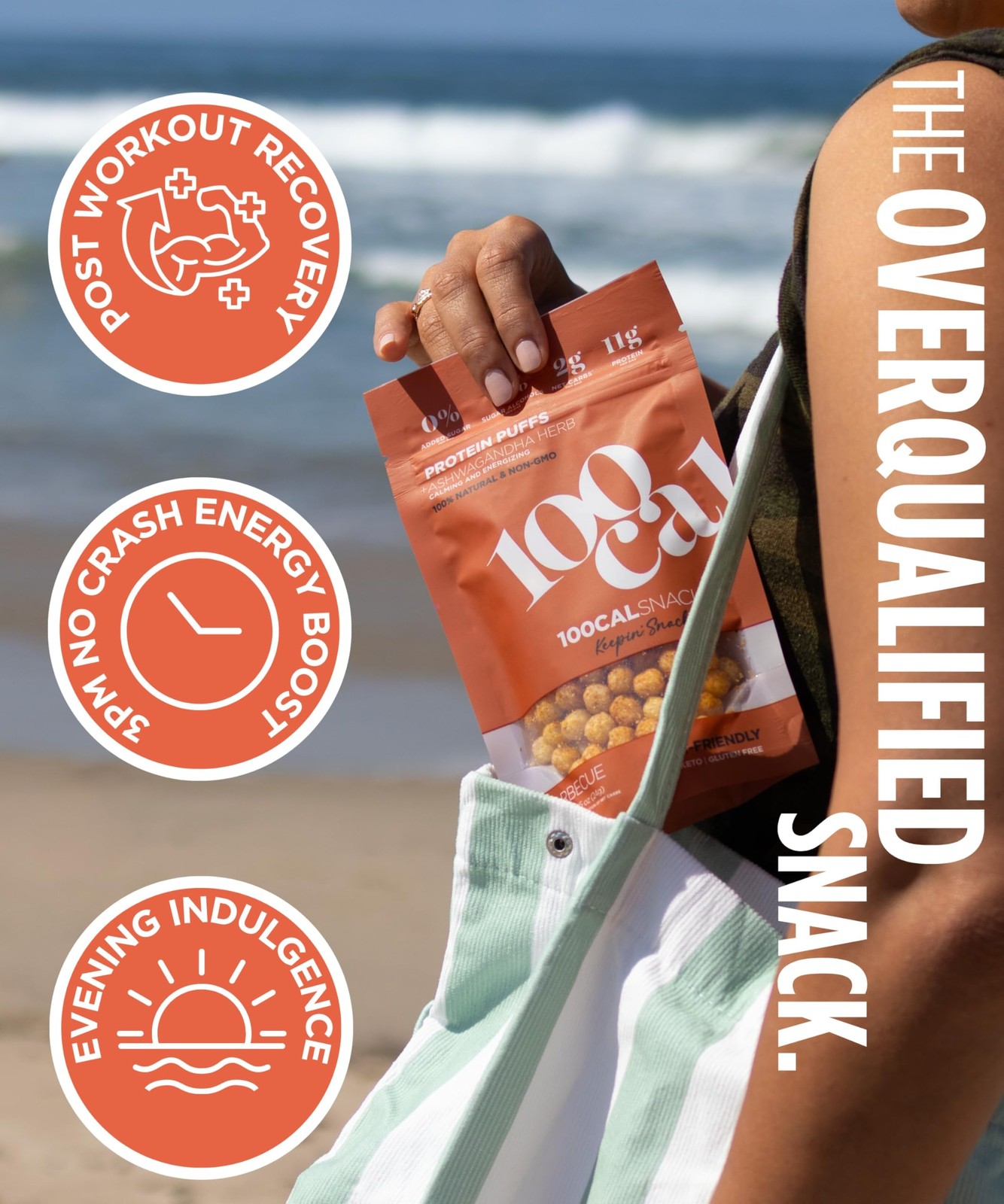100Cal Protein Puffs Bbq 11G High Protein 4G Fiber Calorie Gut Healthy Salty