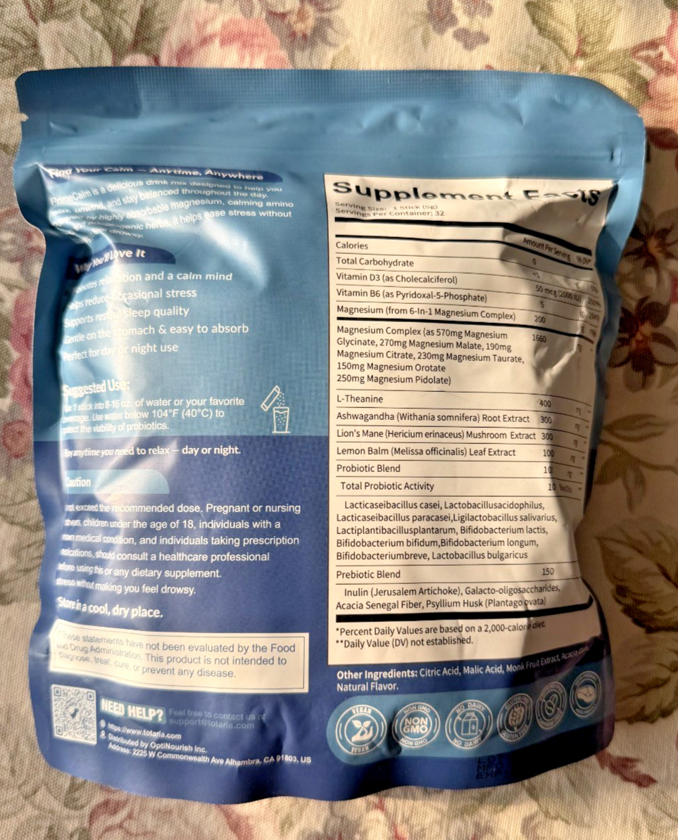 PrimeClam Drink Mix | Cortisol Reducer* Stress Mood & Sleep Aid with Magnesium