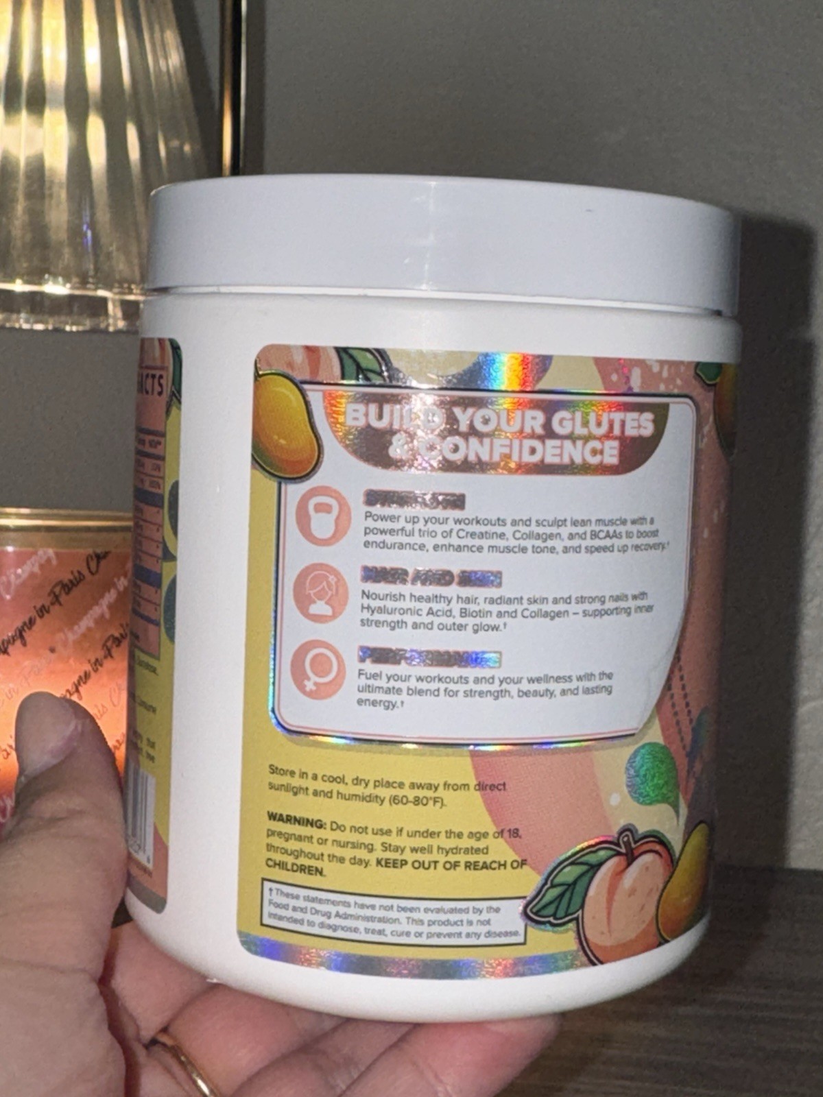 Creatine for Women Peach Mango 30 Servings Booty & Beauty Collagen BCAAs