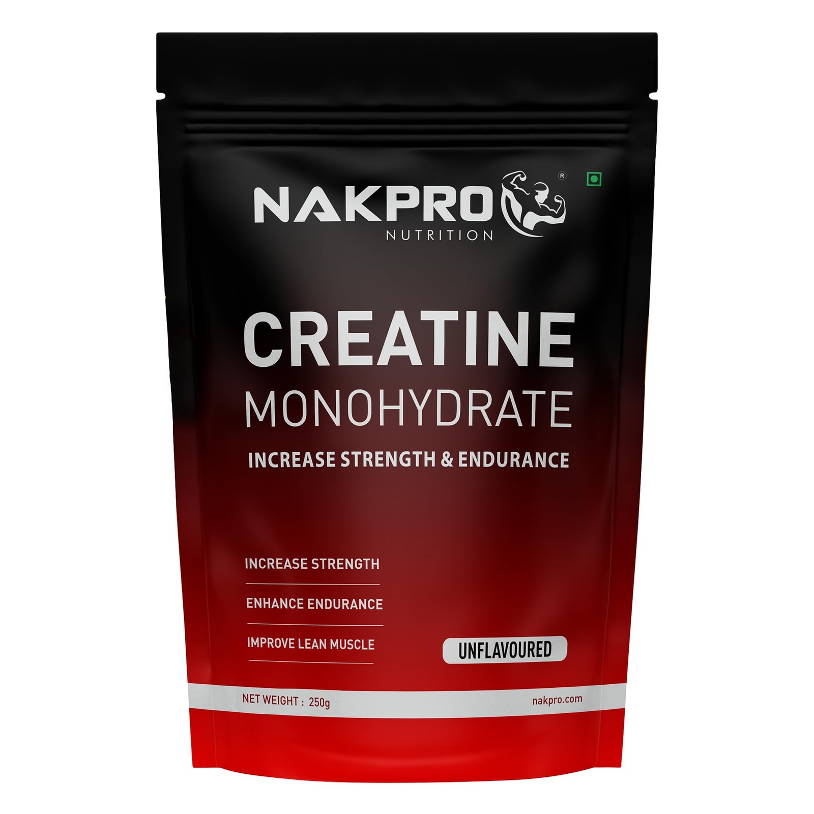 NAKPRO Micronised Creatine Monohydrate 250g | Unflavoured | 83 Servings