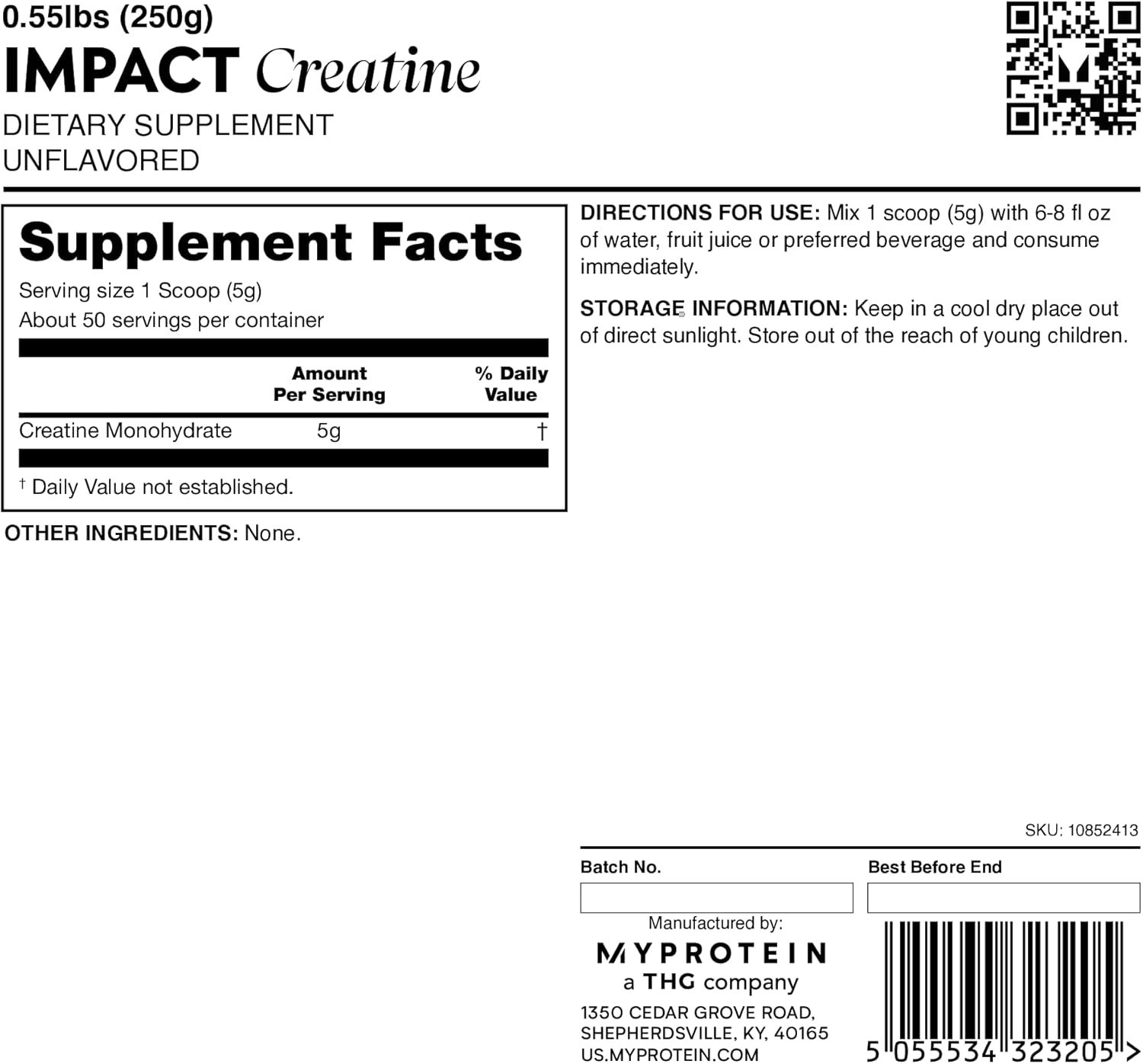 Creatine Monohydrate Powder, 50 Servings 0.55lbs Pure Unflavored Creatine Pow…