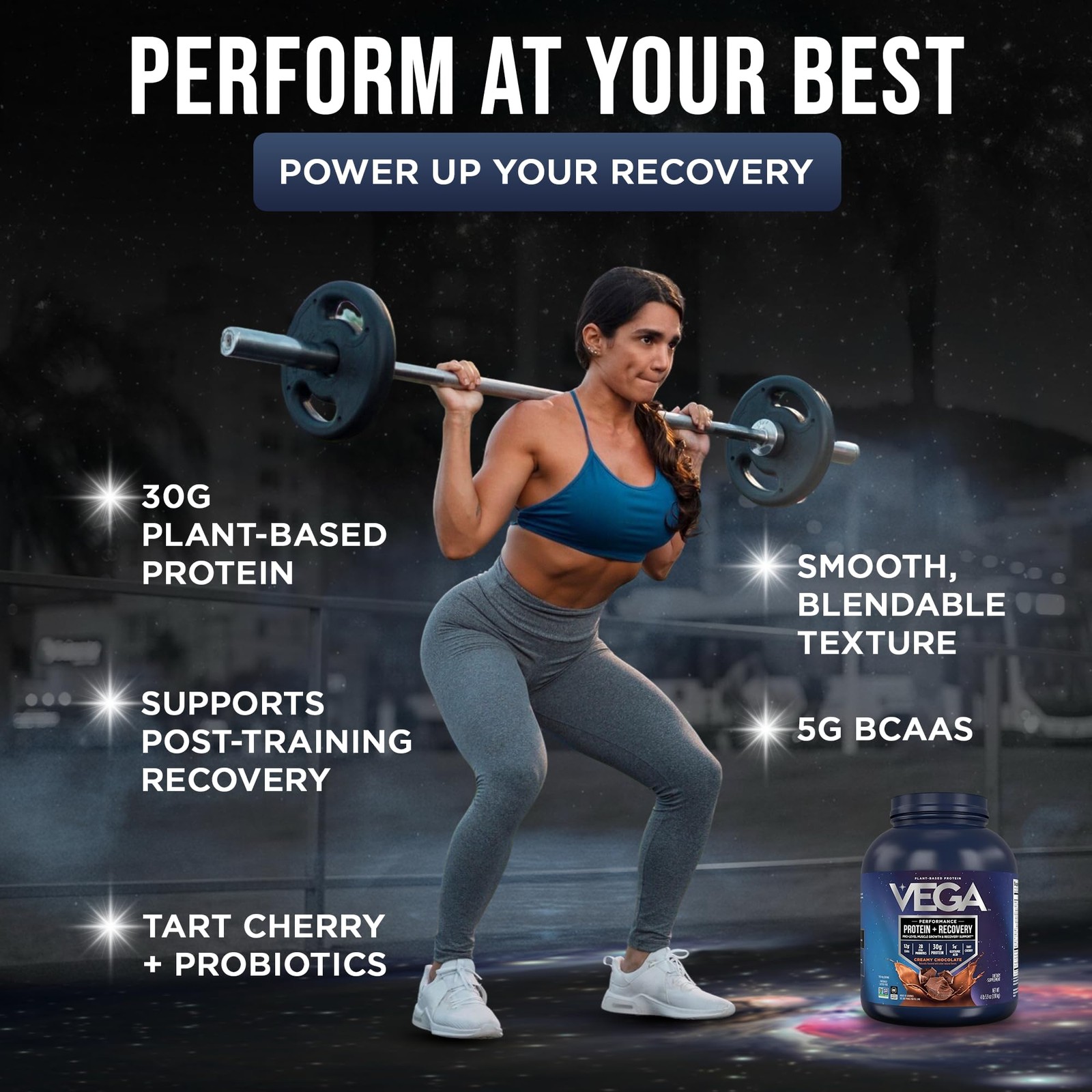 Protein + Recovery Vegan 30g Chocolate 4.4 lbs 45 Servings Dairy & Gluten Free