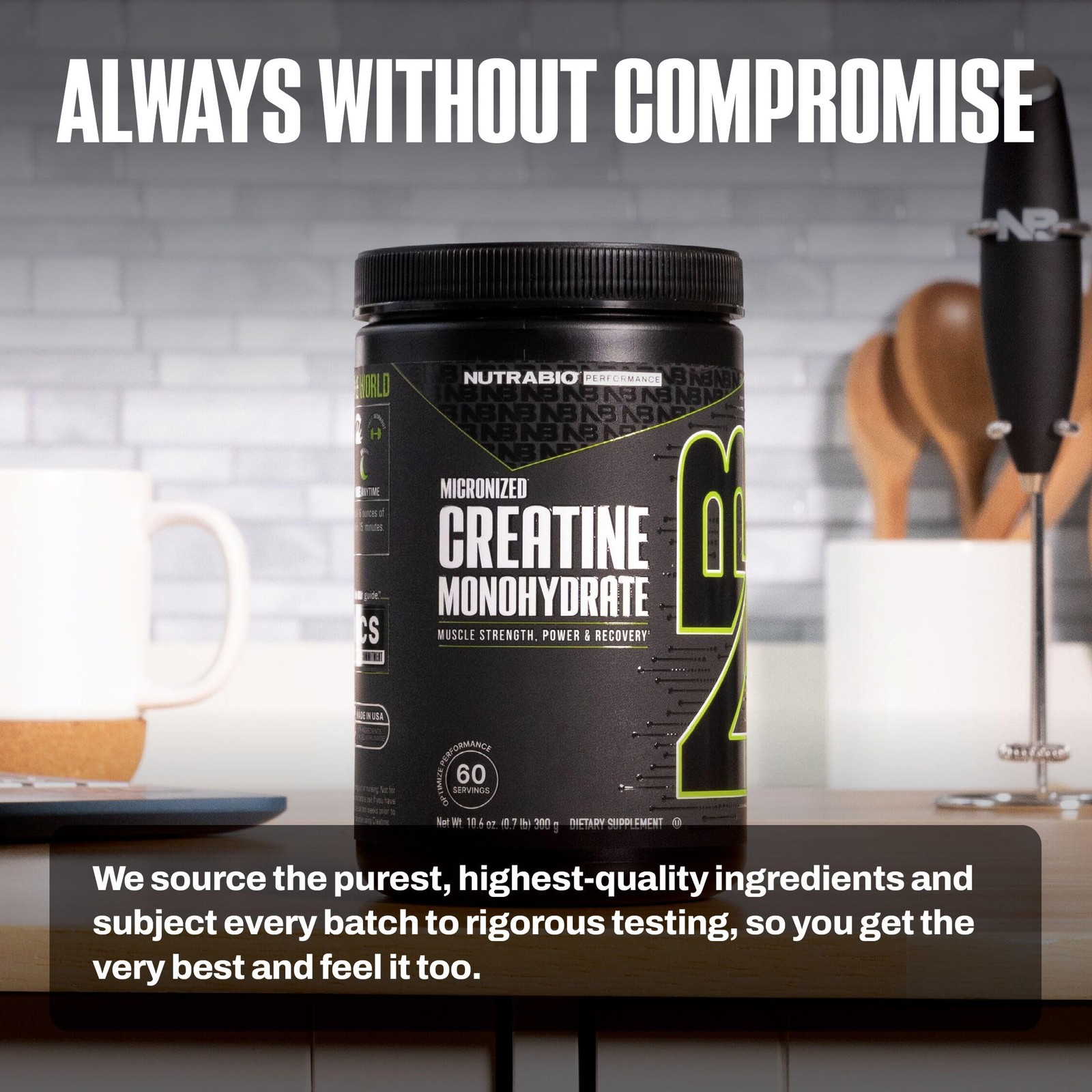 NutraBio Pure Micronized Creatine Monohydrate Powder Supplement, 300g, No