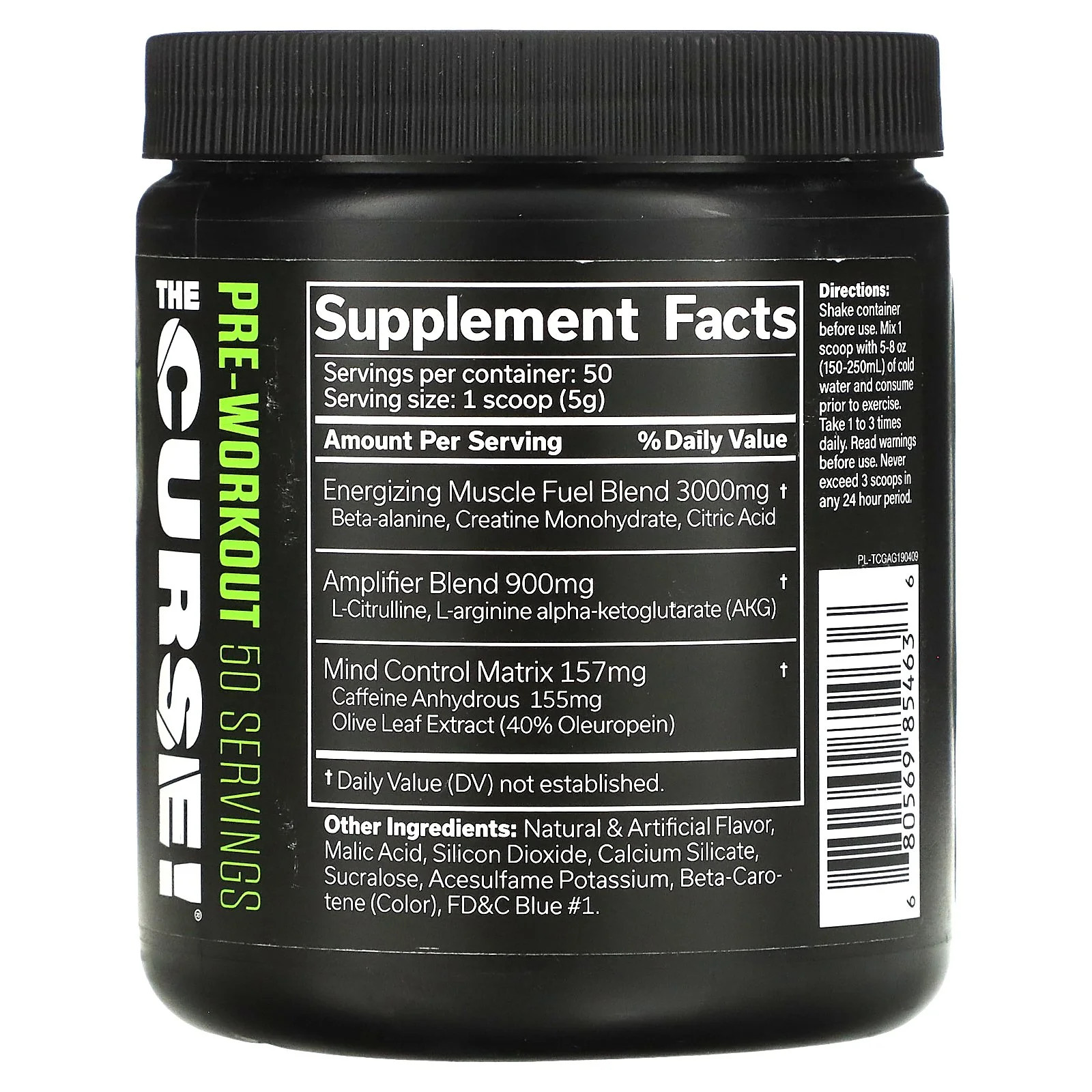 JNX Sports® the Curse Pre Workout Powder Green Apple Pre Workout Mix for Energy