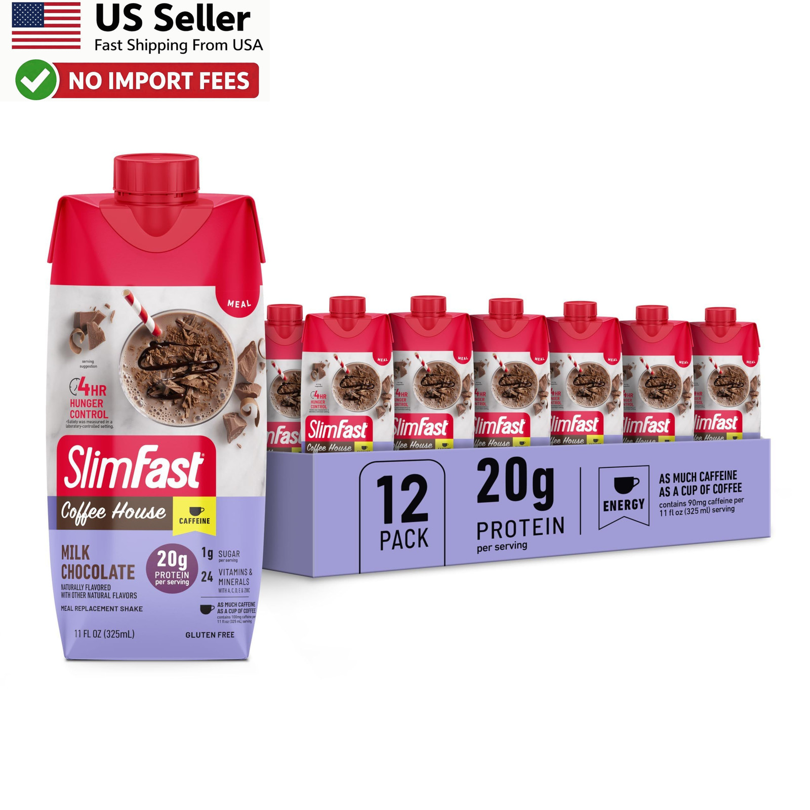 SlimFast Protein Shake Milk Chocolate 20g Protein Meal Replacement Drink FROM US