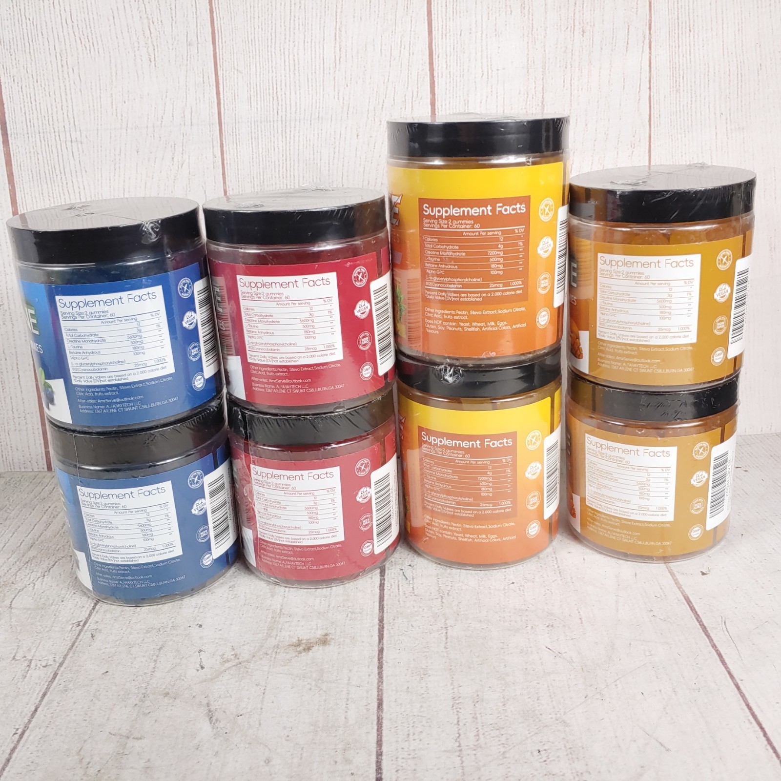Lot of 8 – NEW Creatine Monohydrate Gummies KDTQMA + ASRFRQ – Exp 09/26 SEALED