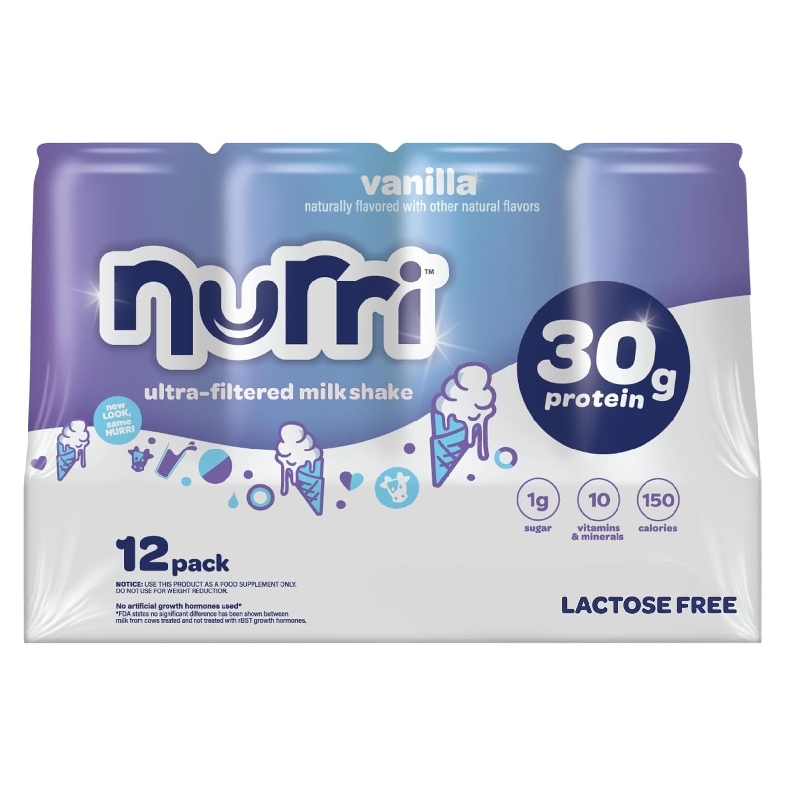 Nurri Chocolate Protein Shake – 30g Protein, Lactose Free, 10 Cans