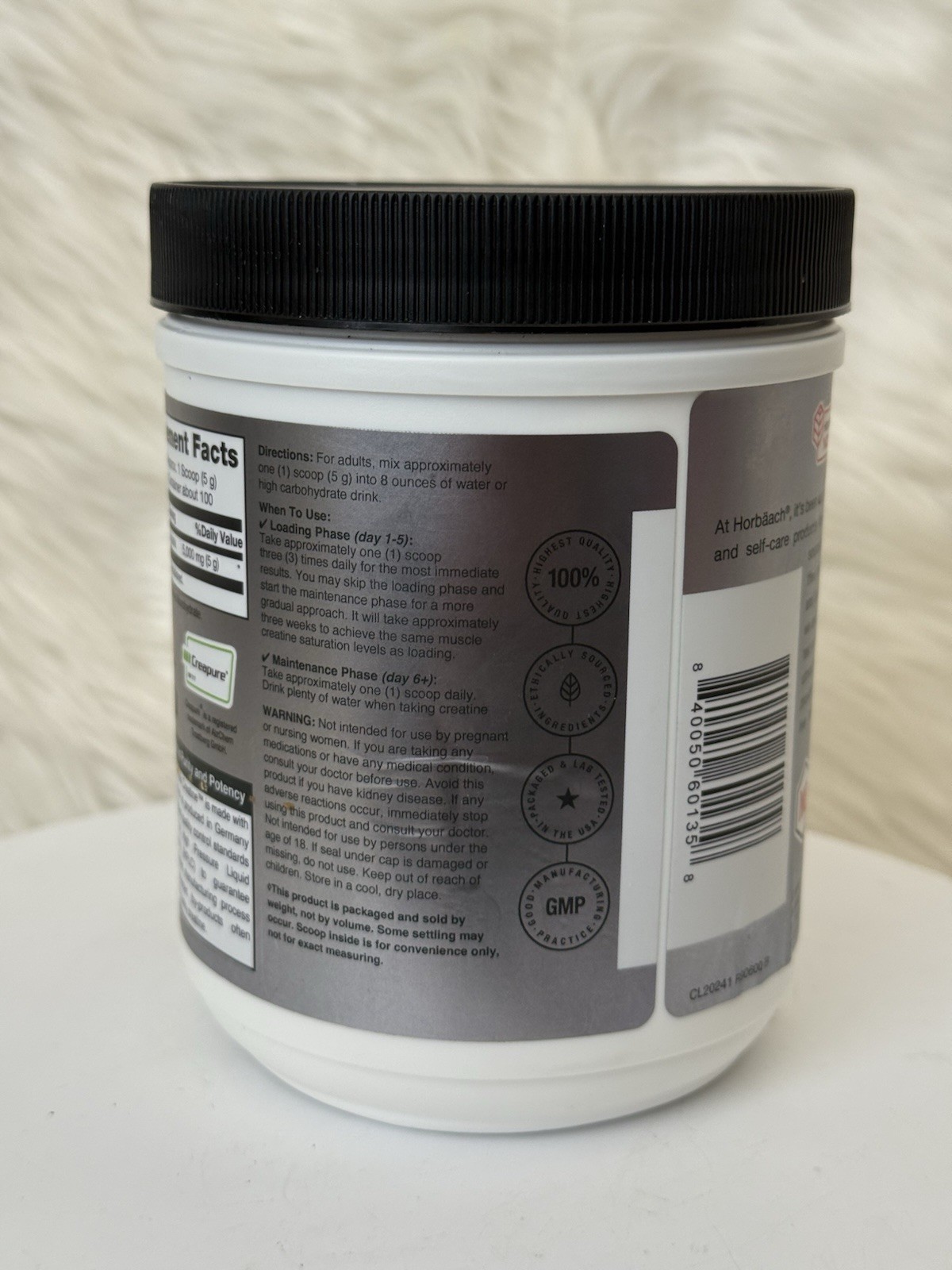 Horbäach German Creatine Powder, 1.1 LB (500 g) EXP 01/2029