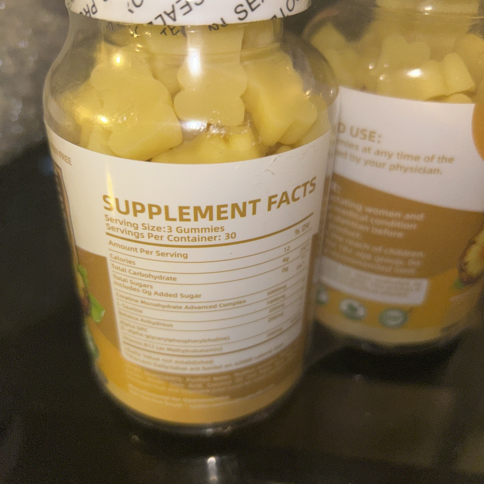 Creatine Monohydrate Gummies, Pineapple Flavor, Energy Muscle Support 2 Pack