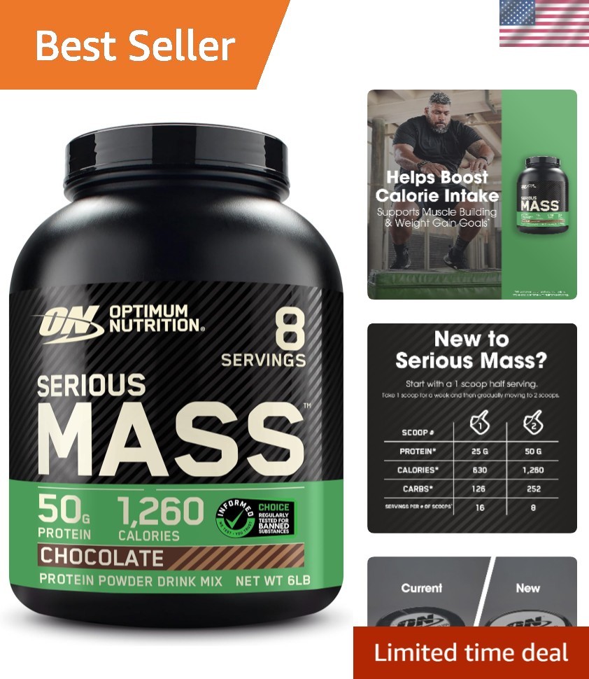 Serious Mass, Weight Gainer Protein Powder, Mass Gainer, Vitamin C and Zinc f…