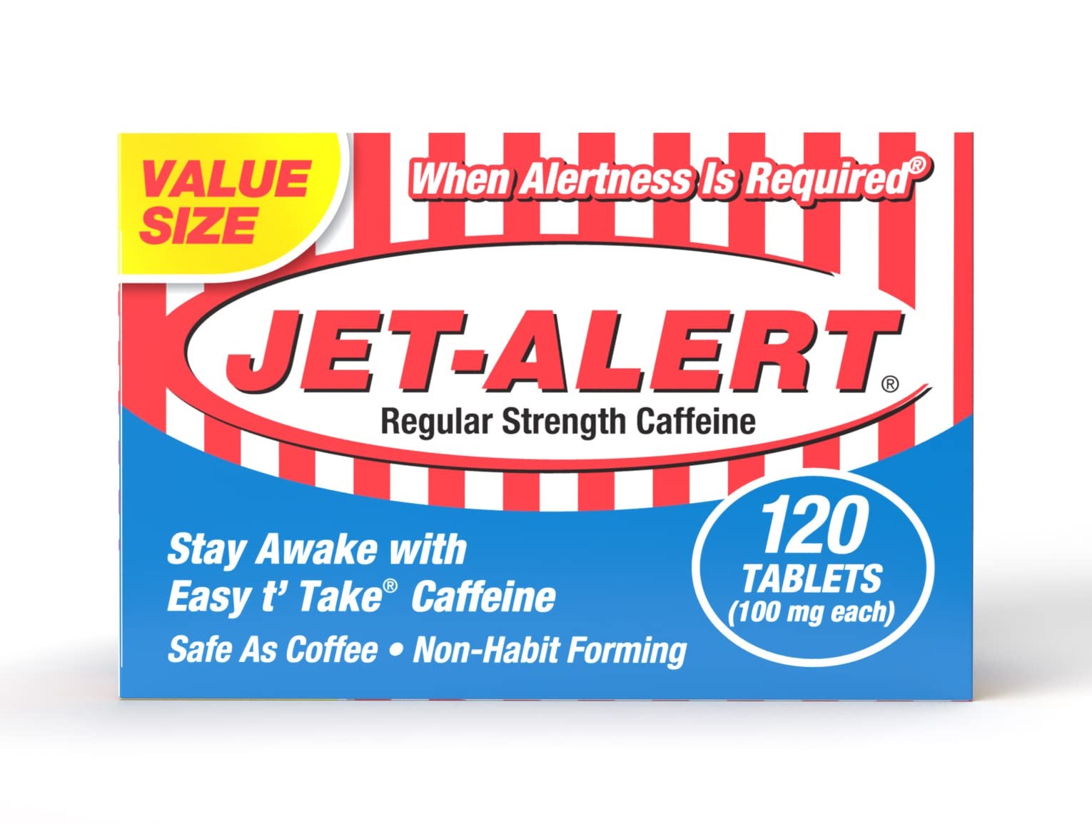 Jet-Alert 100 MG Each Caffeine Tab 120 Count 120 (Pack of 1)
