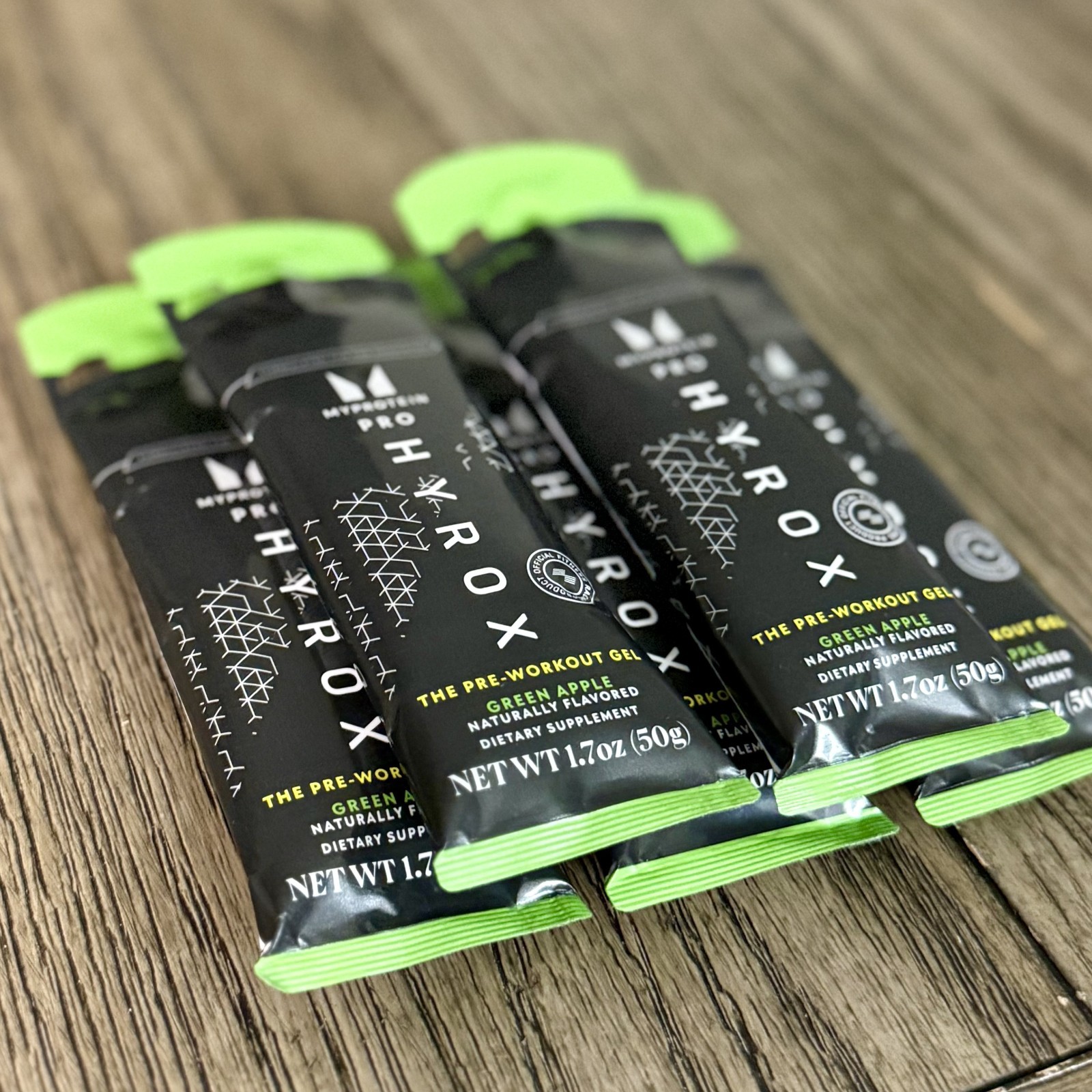 Myprotein HYROX 50g Pre Workout Gel Green Apple Lot of 5 Brand New Sealed 2026