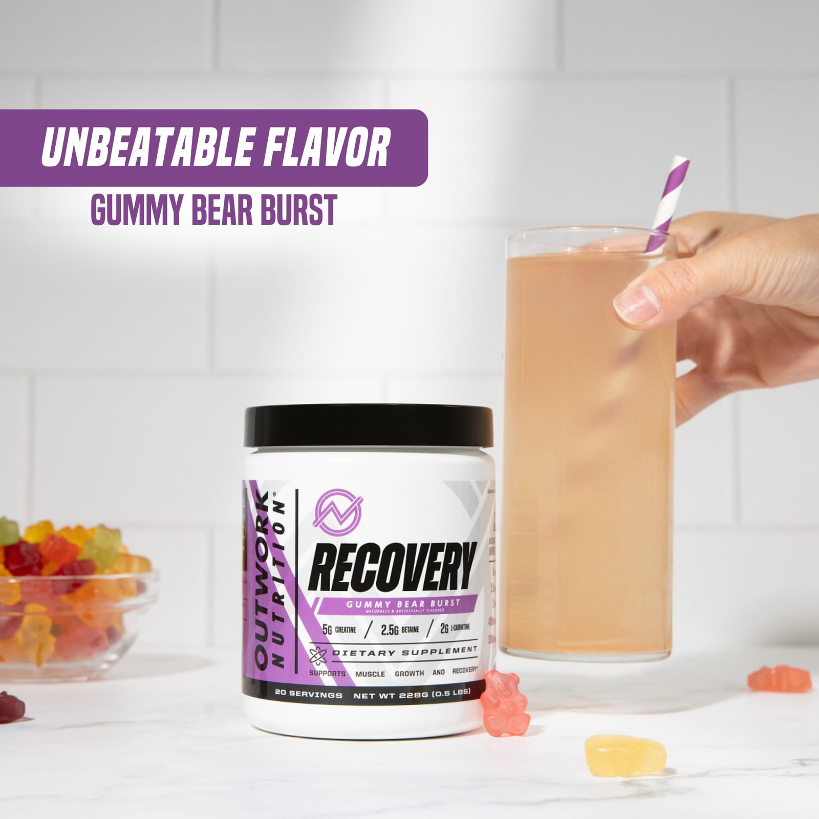 Post Workout Recovery Powder – Creatine Monohydrate, KSM-66 Ashwagandha & Tar…