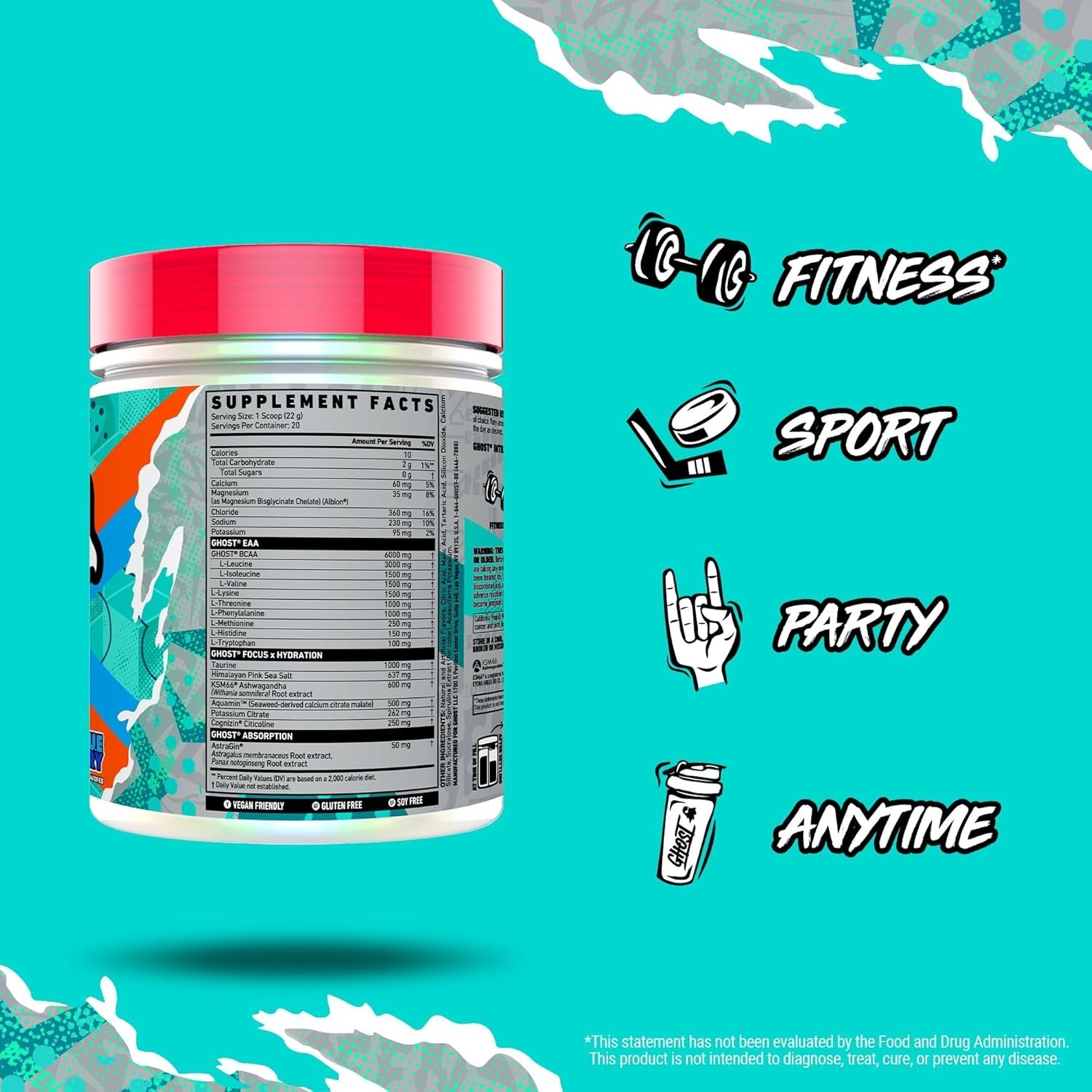 Essential Amino Acids & Nootropics | Intra Workout Powder Blue Raspberry 15.5oz