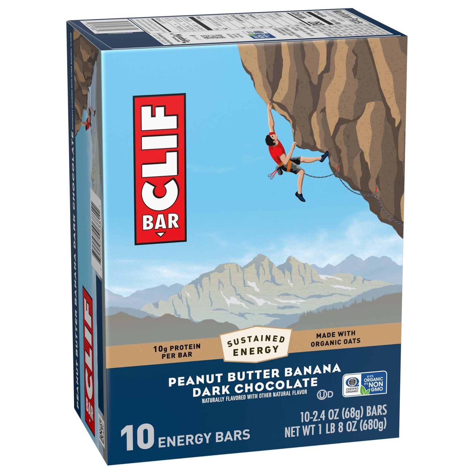 CLIF BAR – Energy 10 Count (Pack of 1), Peanut Butter Banana Dark Chocolate