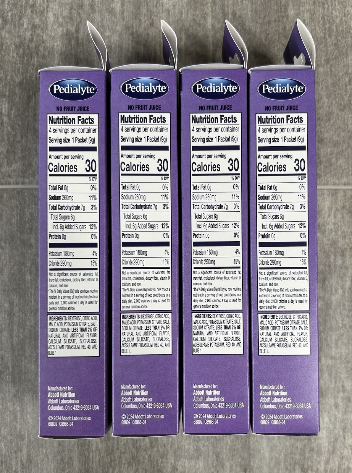 PEDIALYTE ELECTROLYTE POWDER PACKETS GRAPE 4 CT X 4 (16 TOTAL) EXP JAN 2027