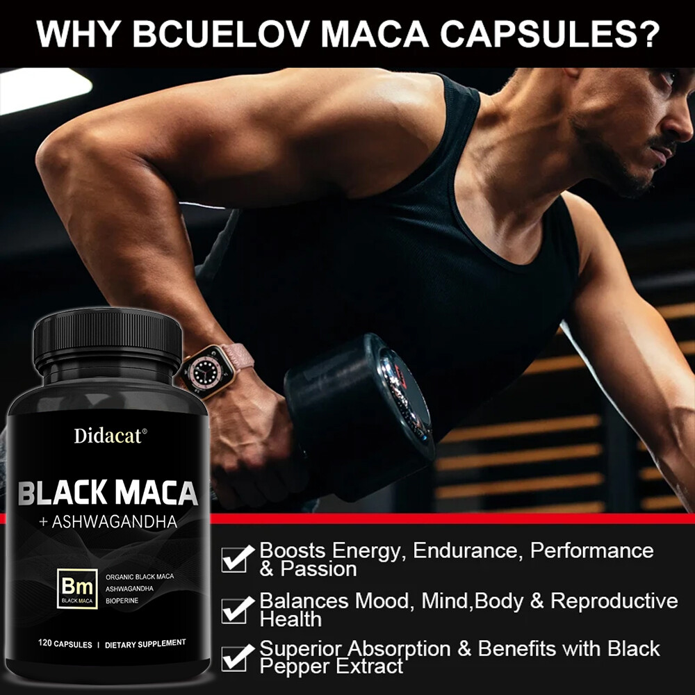Maca Extract – Testosteron Booster Monster Test for Men 30 to 120 Capsules