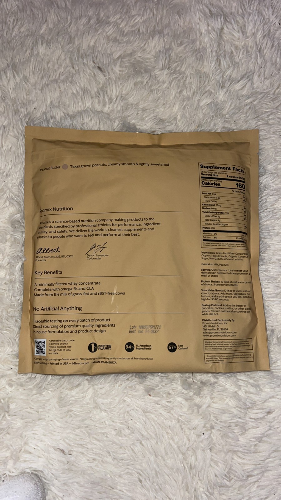 Promix Grass Fed Whey Protein Peanut Butter 2.5lb Clean Protein