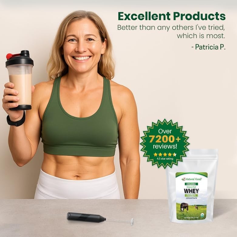 Z Natural Foods Organic Whey Protein Concentrate NutrientDense Grass Fed Whe…