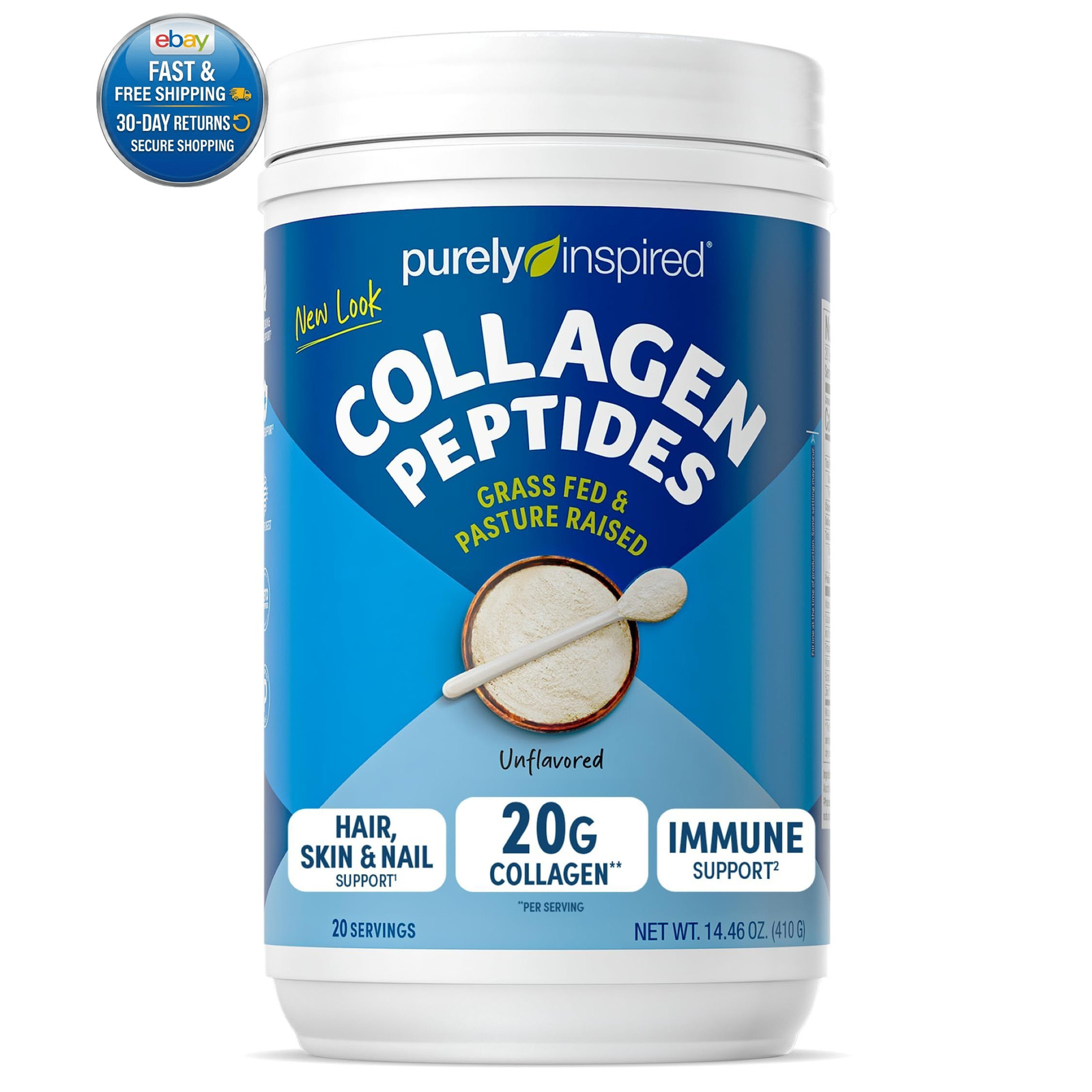 Collagen Powder, Unflavored (20 14.46 Ounce (Pack of 1)