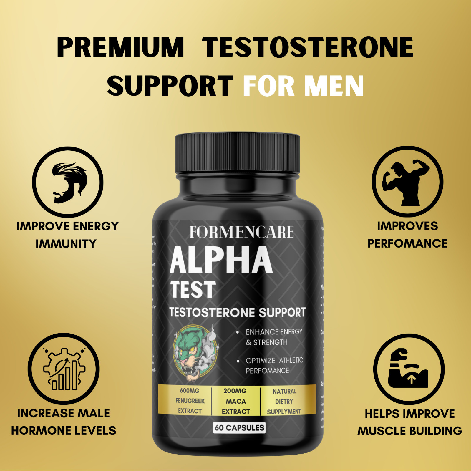 Men Rock Hard Timing Strength For Bed Bull Powers 60 Caps
